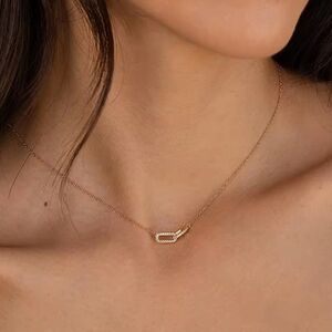 Gold Necklace with Diamond Accents